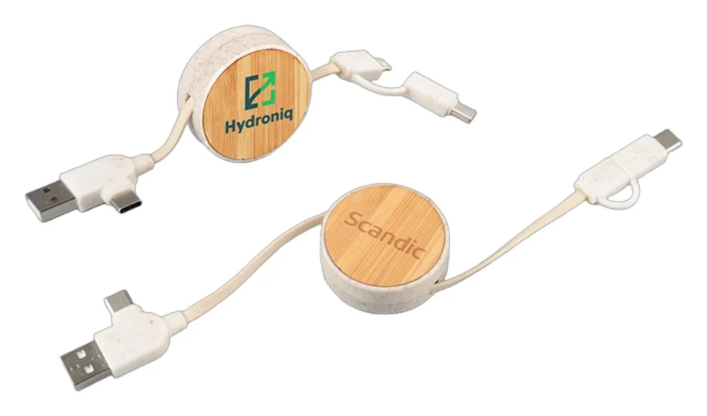 Hovedproduktbilde for 25-47-dra-2939 Andorra Hvetehalm 6-i-1 Uttrekkbar Ladekabel