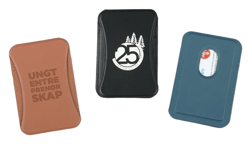 Hovedproduktbilde for 25-47-dra-3109 Delmen PU-lær RFID Kortholder med Telefonstativ