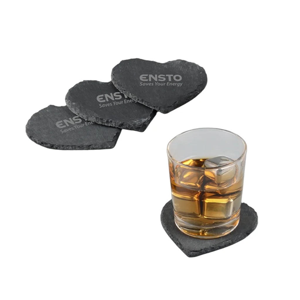 Hovedproduktbilde for 25-47-dra-3127-b Blokhus Hjerteformet Skifer 4-pk Glassbrikkesett