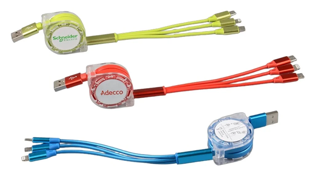 Hovedproduktbilde for 25-47-dra-3348 Isaac 3-i-1 Uttrekkbar Ladekabel