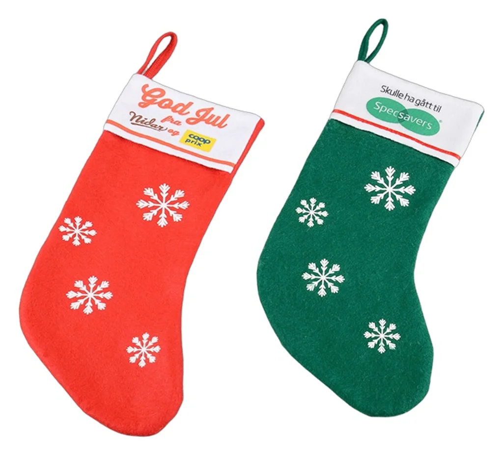 Hovedproduktbilde for 25-47-dra-3617 Indi Polyester Filt Julestrømpe