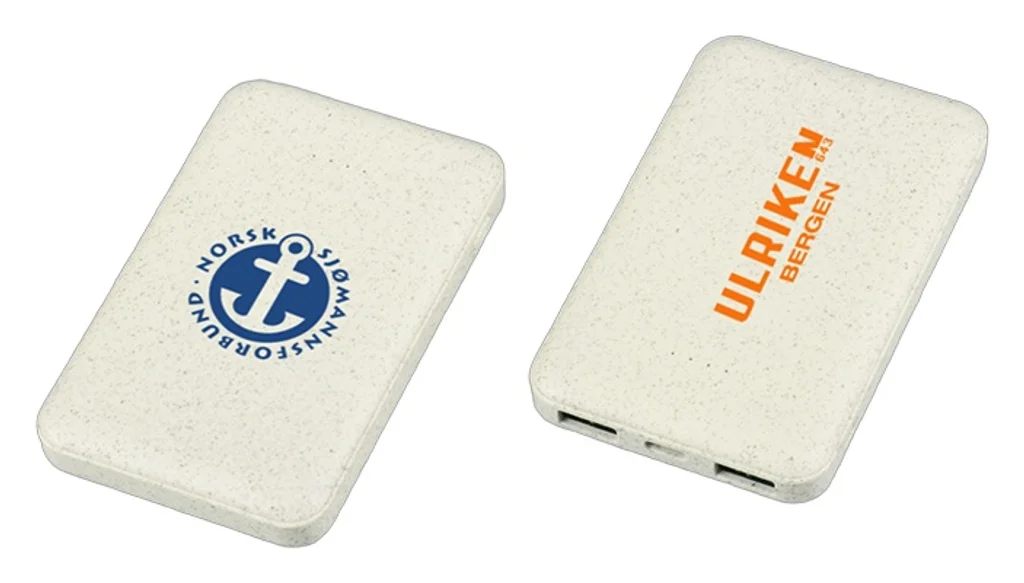 Hovedproduktbilde for 25-47-dra-3901 River 5000 mAh Hvetestrå  Trådløs Powerbank