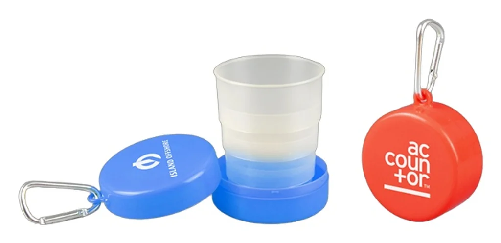 Hovedproduktbilde for 25-47-dra-3920 Ypres 160 ml Resirkulert Plast Sammenleggbar Kopp med Karabinkrok