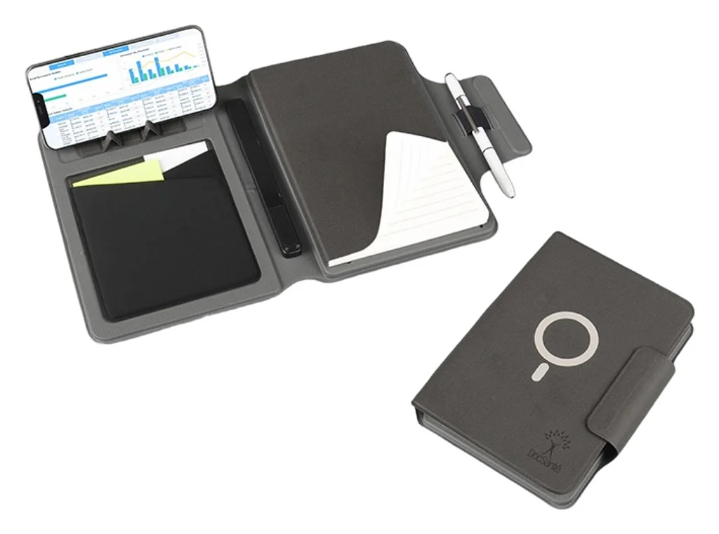 Hovedproduktbilde for 25-47-dra-3972 Mia 3-i-1 15W Trådløs Lader med 10.000 mAh Powerbank og A5 Notatbok