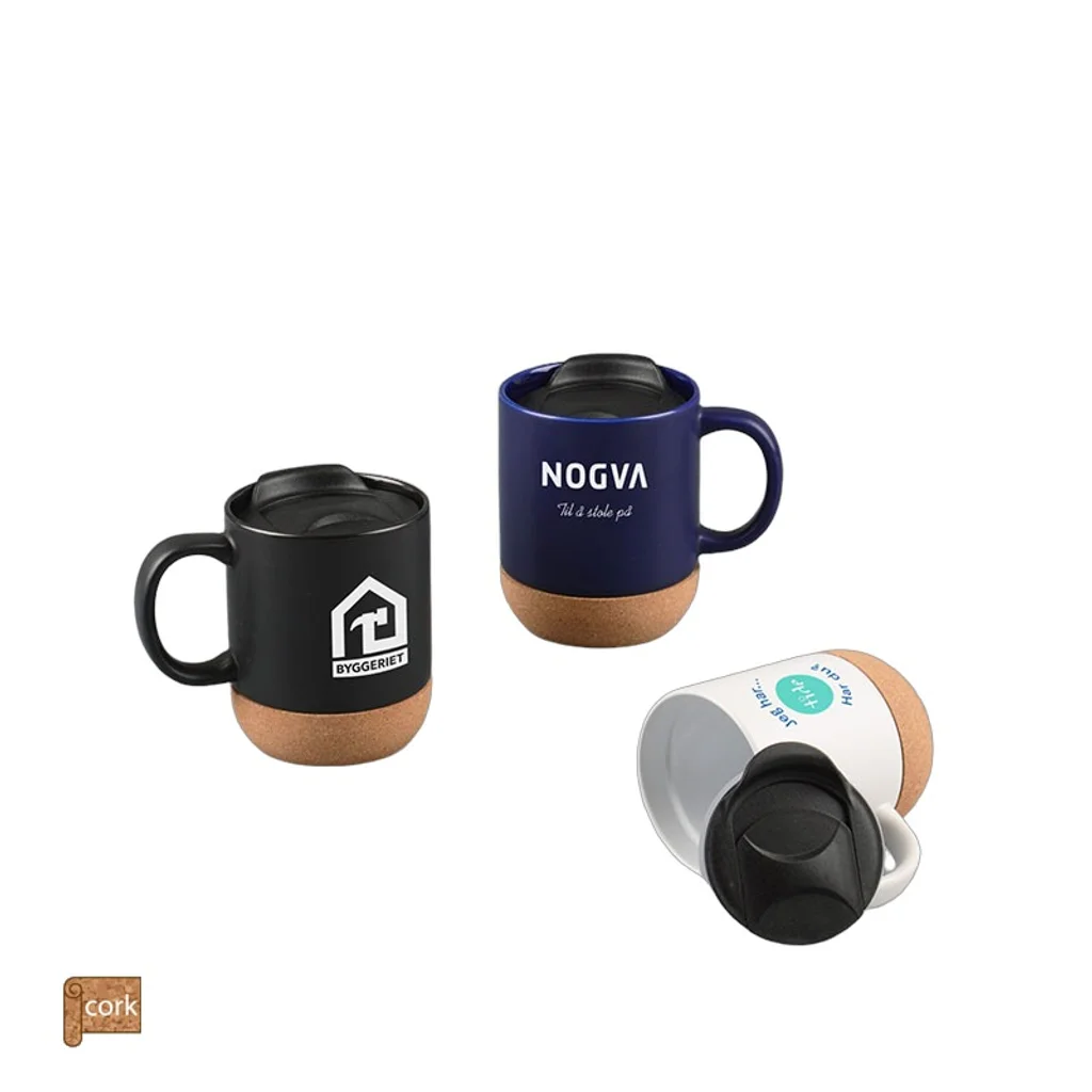 Hovedproduktbilde for 25-47-dra-4021-b Stillelund 350 ml Porselenskopp med Korkbunn og Plastlokk