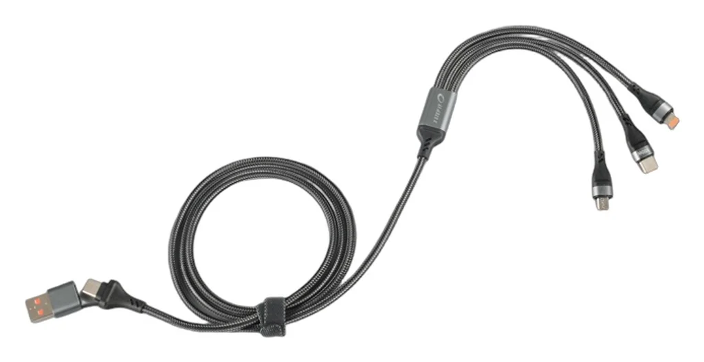 Hovedproduktbilde for 25-47-dra-4256 Havana Nylon og Resirkulert Aluminium 6-i-1  Ladekabel