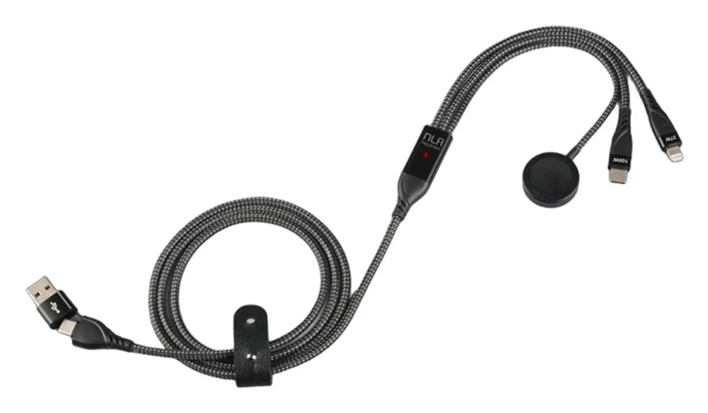 Hovedproduktbilde for 25-47-dra-4258 Camden Nylon og Resirkulert Aluminium 6-i-1 Ladekabel