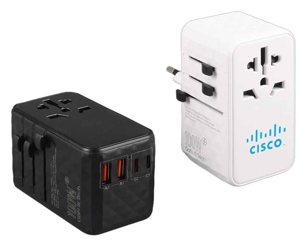 Hovedproduktbilde for 25-47-dra-4384 100W PD GaN Reiseadapter med Dobbel USB-A og USB-C