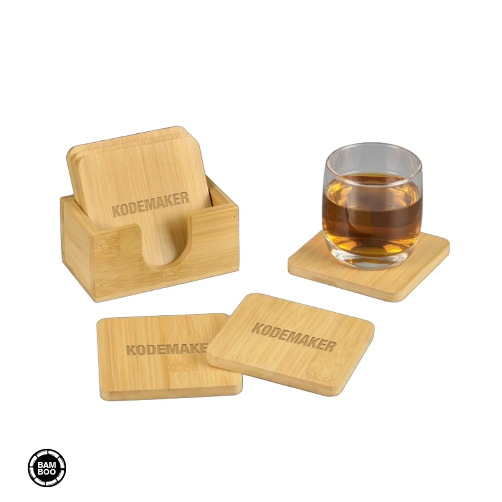 Hovedproduktbilde for 25-47-dra-5122 Kvitholt Bambus Glassbrikker med Holder