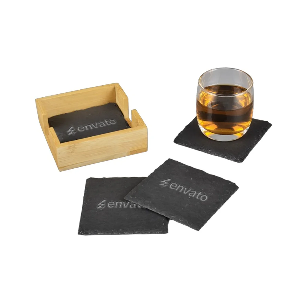 Hovedproduktbilde for 25-47-dra-5126 Lundeholt Glassbrikker i Skifer med Bambusholder