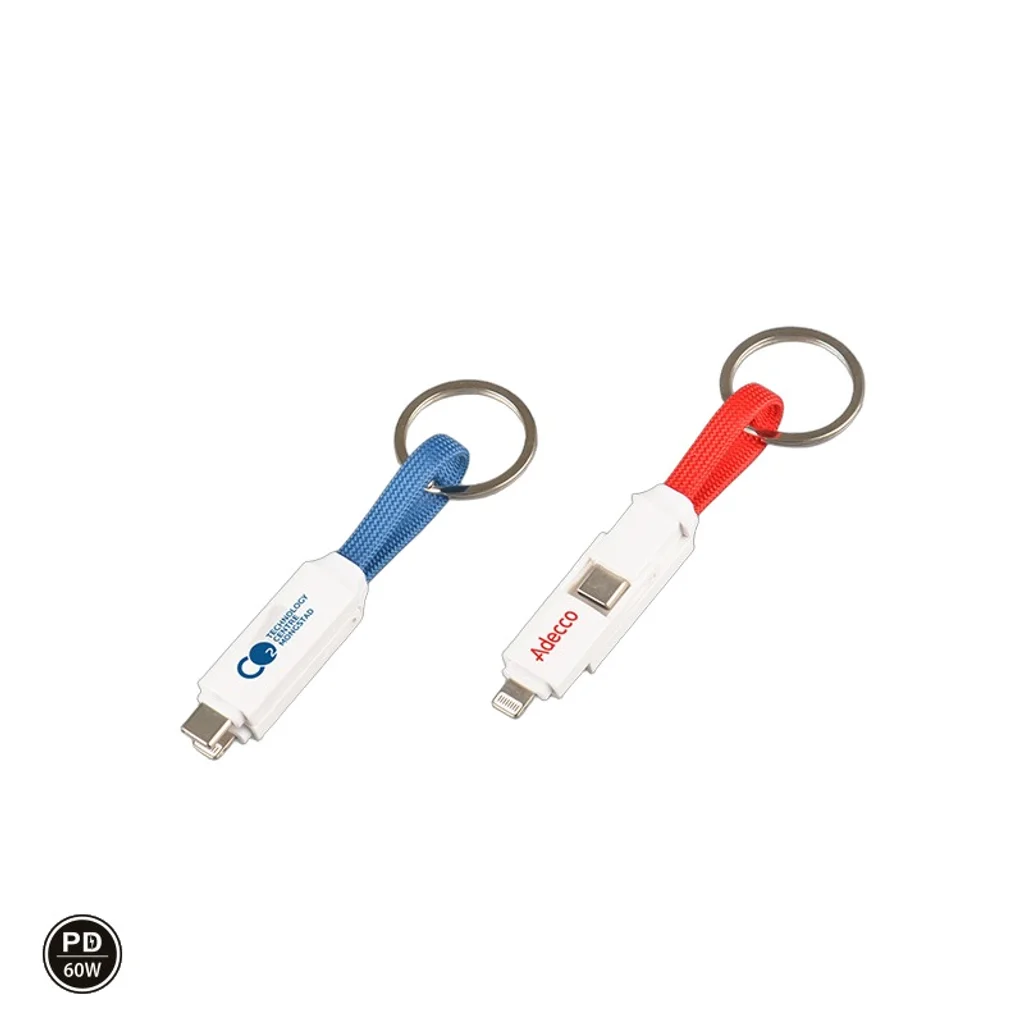 Hovedproduktbilde for 25-47-dra-6005 Kompasshaug 3-i-1 Magnetisk Ladekabel med Nøkkelring