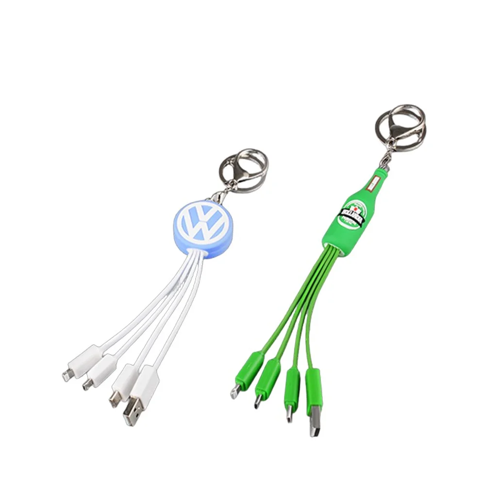 Hovedproduktbilde for 25-47-dra-6010 Krystallbukt 3-i-1 Ladekabel med Nøkkelring
