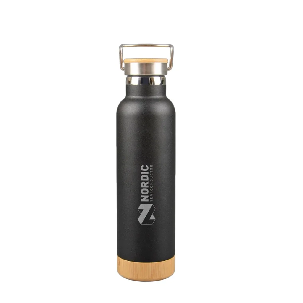 Hovedproduktbilde for 25-47-drb-5249-b Ankerfeste 600 ml Stålflaske med Bambusbunn og -lokk Drikkeflaske