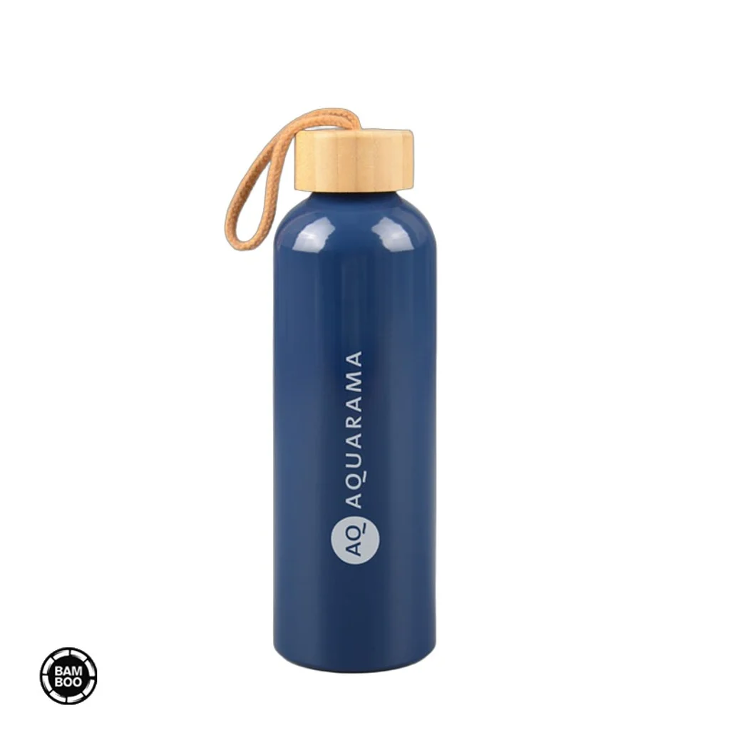 Hovedproduktbilde for 25-47-drb-5284-b Nina 700 ml Aluminium Drikkeflaske med Bambuskork og Bomullssnor