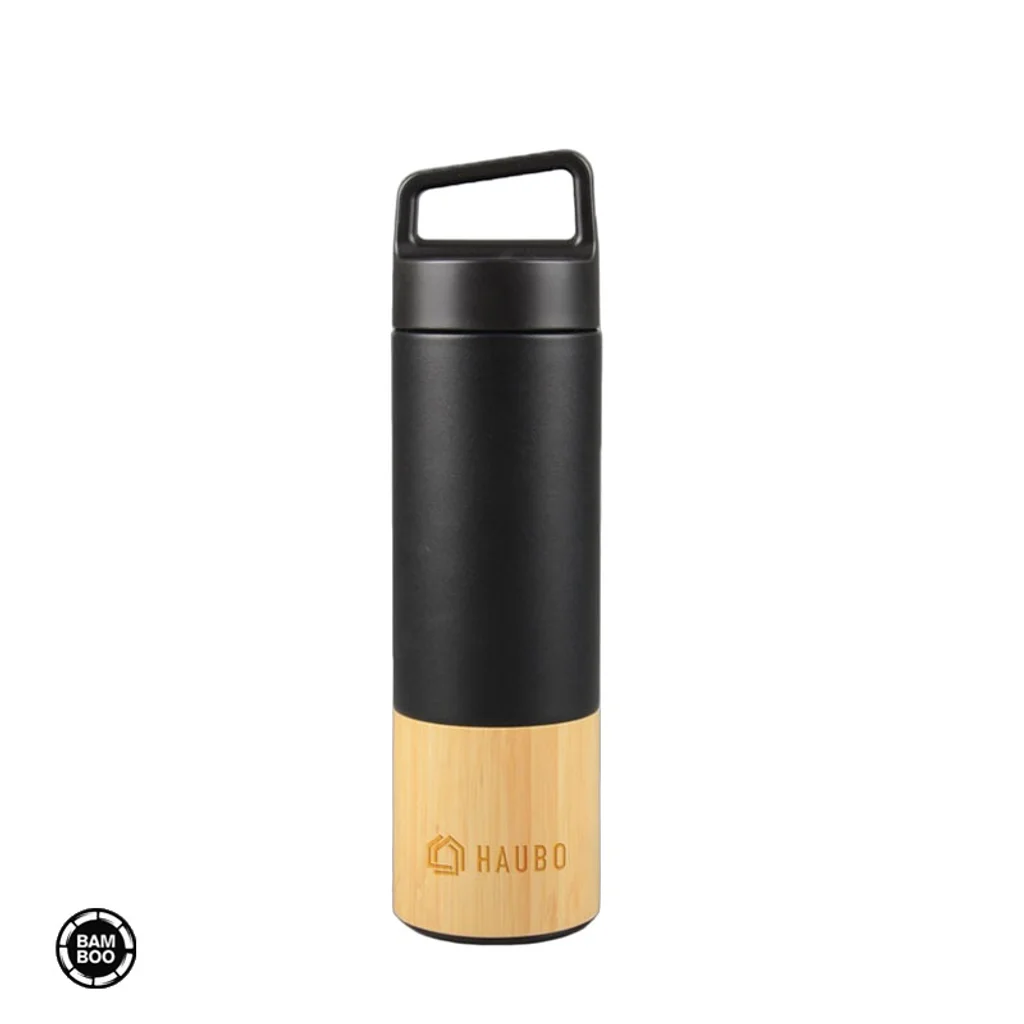 Hovedproduktbilde for 25-47-drb-5292-b Kystby 500 ml Rustfritt Stål og Bambus med Håndtak Termoflaske