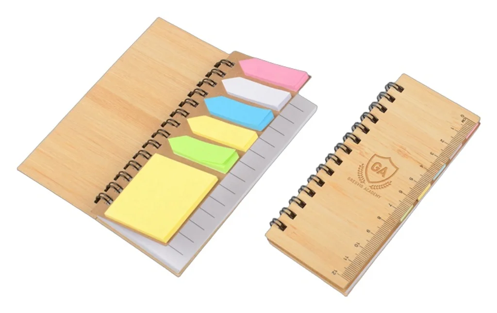 Hovedproduktbilde for 25-47-drb-5772 Sia Bambus Notatlapper med Linjal og Spiralbok