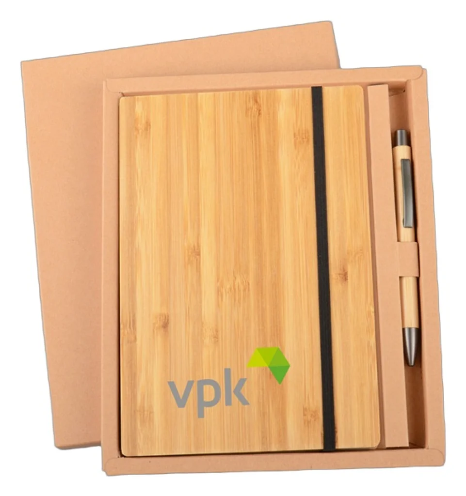 Hovedproduktbilde for 25-47-drb-5795 Amber A5 Bambus Gavesett med Notatbok