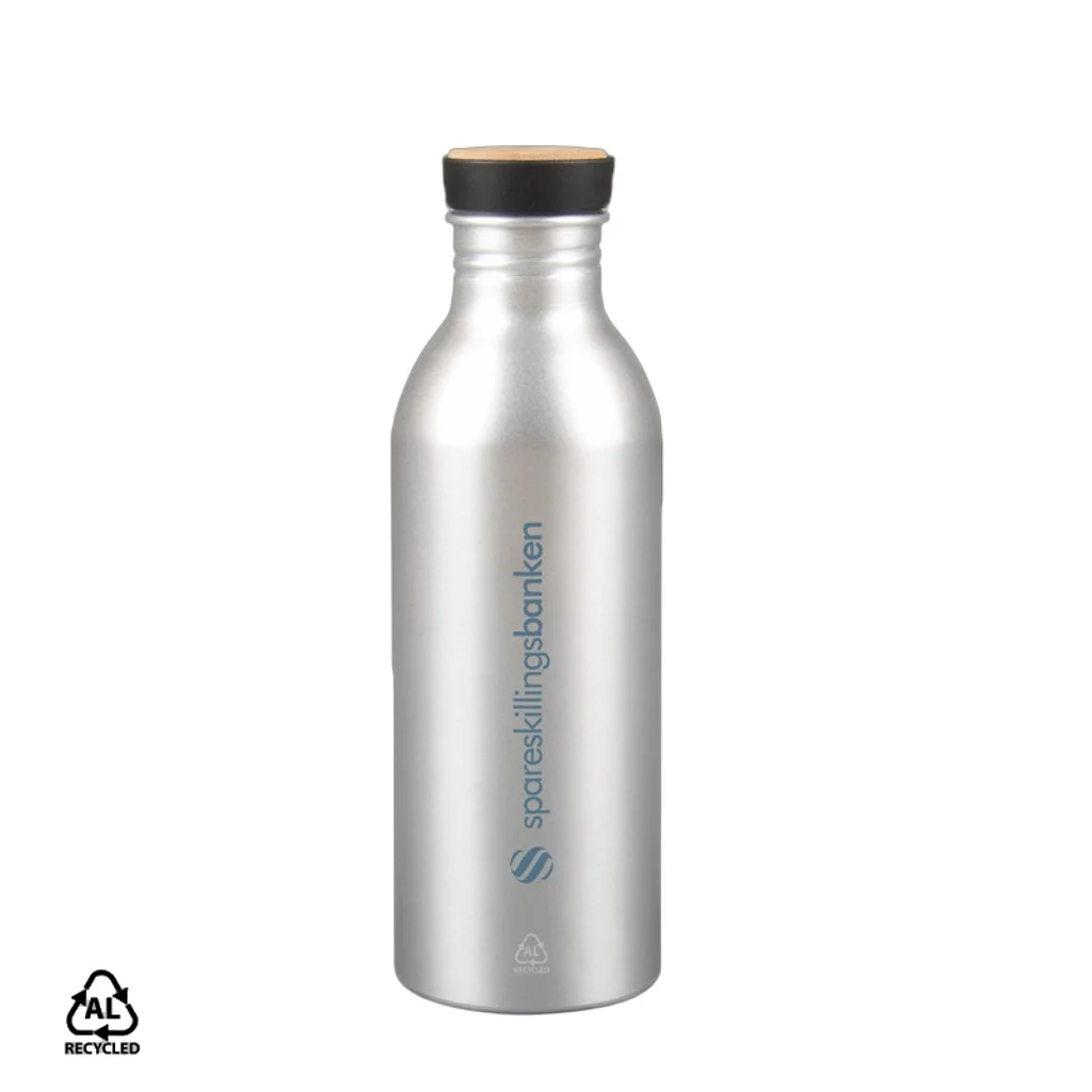 Hovedproduktbilde for 25-47-drb-5819 Skymo 550 ml Resirkulert Aluminium Drikkeflaske med Bambuskork