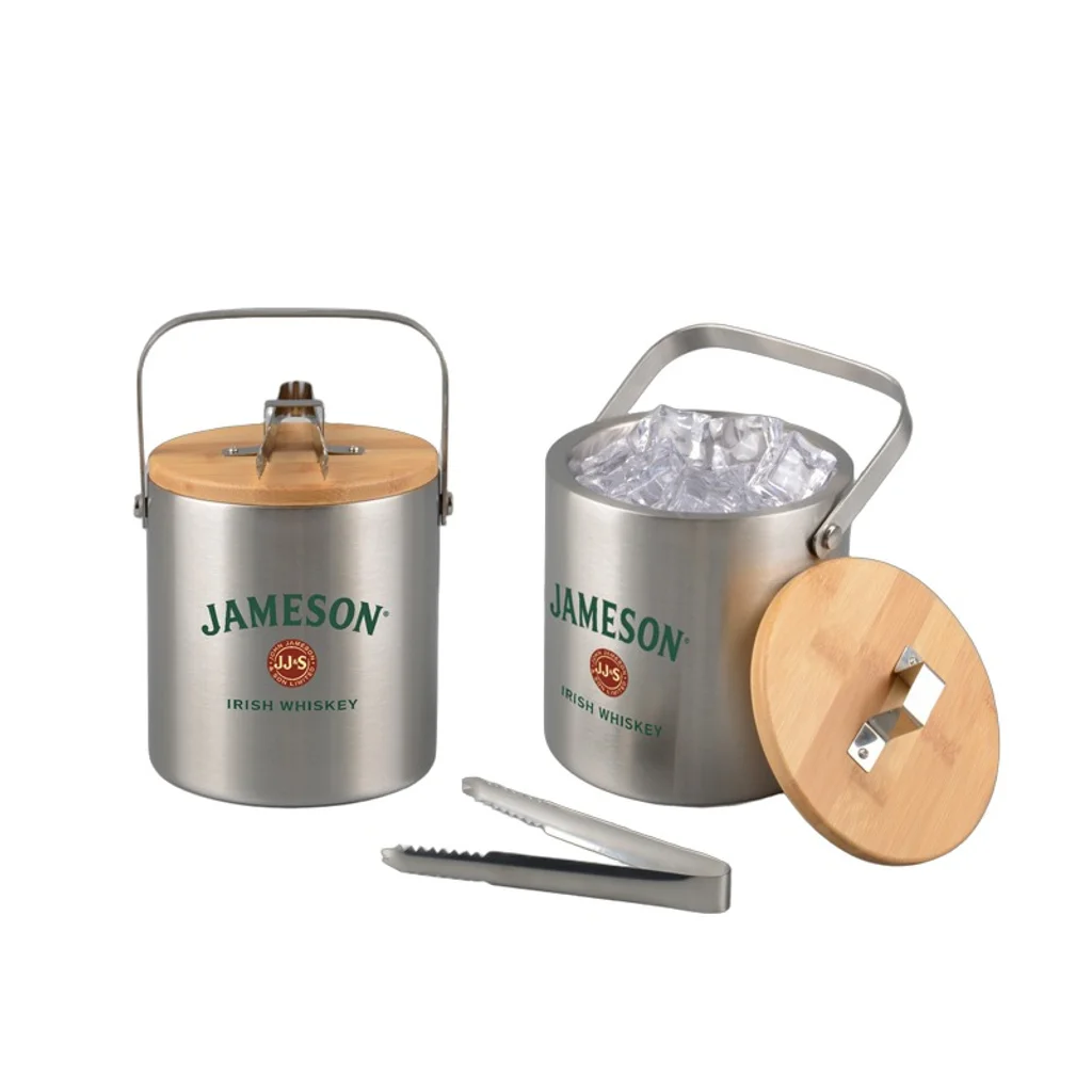 Hovedproduktbilde for 25-47-drb-5959-b Hamad Bambus og Rustfritt Stål Isbøtte med Håndtak