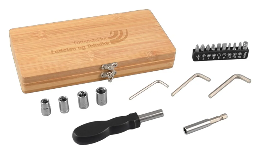 Hovedproduktbilde for 25-47-drb-5981 Hudson 19-i-1 Skrutrekkersett i Bambuskasse