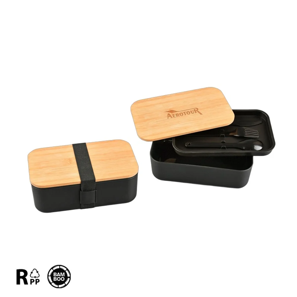 Hovedproduktbilde for 25-47-drb-6824 Furufred 900 ml Matboks med Bambuslokk i Resirkulert PP