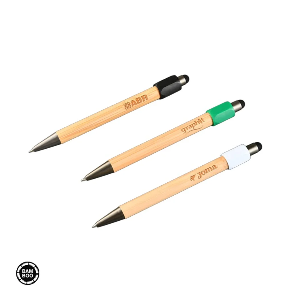 Hovedproduktbilde for 25-47-drb-6828 Revstein Bambus Kulepenn med Spinner og Touchfunksjon