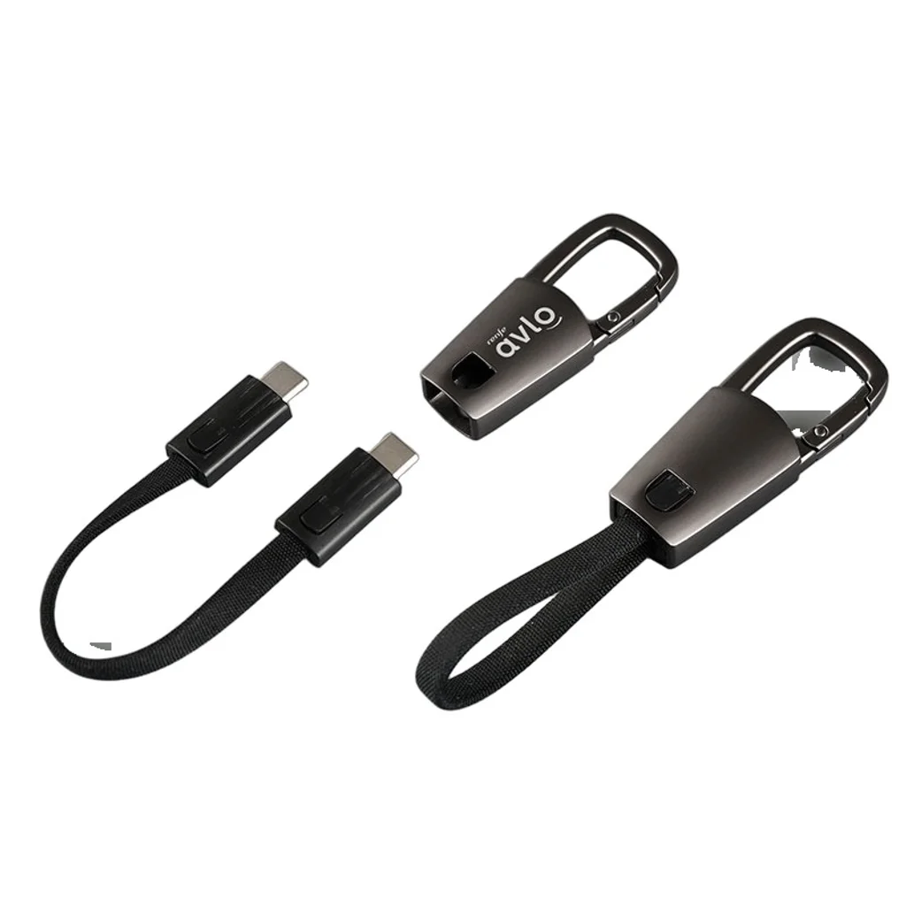 Hovedproduktbilde for 25-47-drc-5042 Reno Resirkulert Sinkslegering USB-C Ladekabel med Nøkkelring