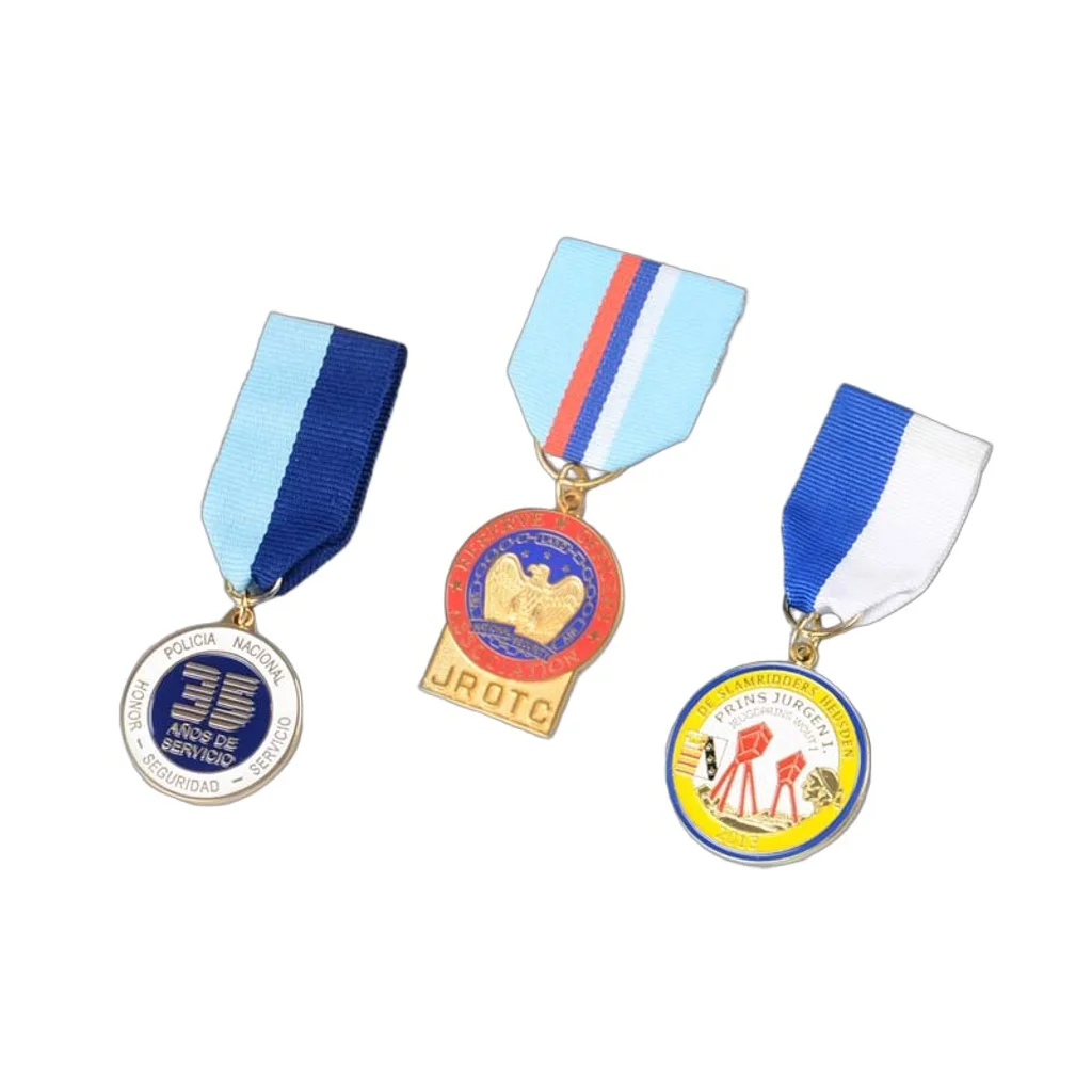 Hovedproduktbilde for 3 x 3 cm Lucca Kobber Brystmedalje Myk Emalj