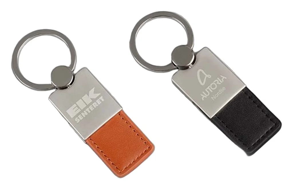 Hovedproduktbilde for 25-47-drd-5639 Louis Lær og Metall  Nøkkelring