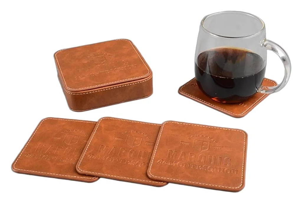 Hovedproduktbilde for 25-47-drd-5691 Asti PU Lær Glassbrikke Gavesett