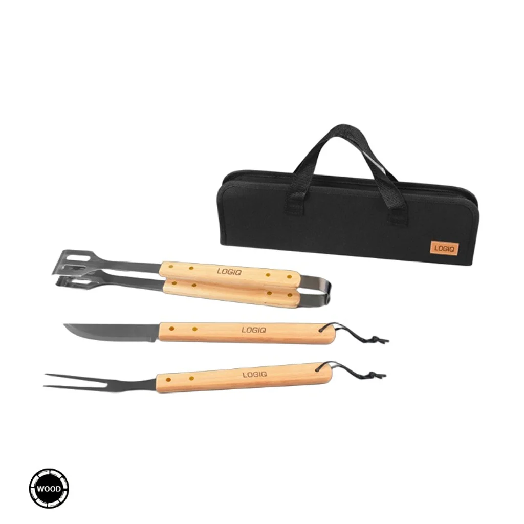 Hovedproduktbilde for 25-47-drd-5942-b Karas Rustfritt Stål og Tre 3 stk BBQ Sett