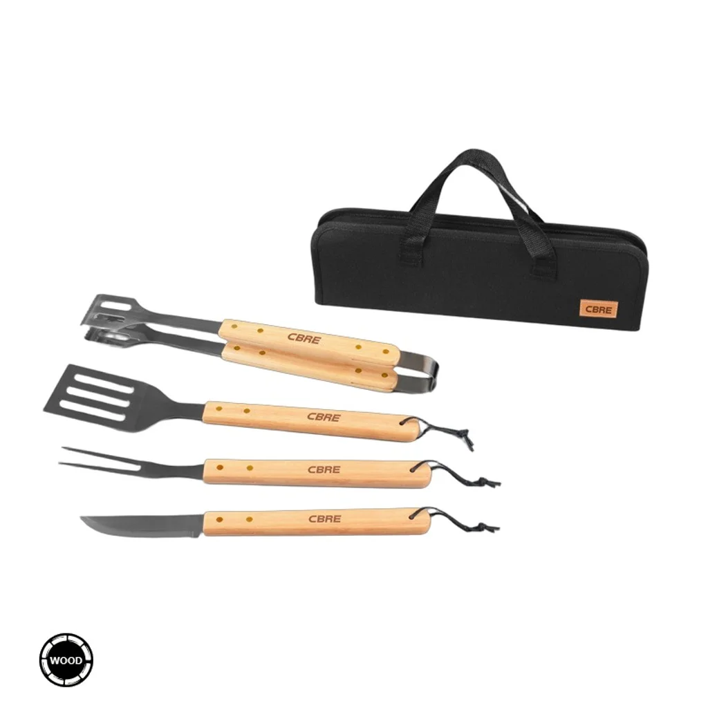 Hovedproduktbilde for 25-47-drd-5943-b Fort Rustfritt Stål og Tre 4 stk BBQ Sett