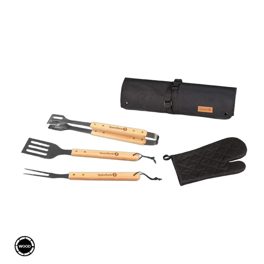 Hovedproduktbilde for 25-47-drd-5945-b Gery Rustfritt Stål og Tre 4 stk BBQ Sett