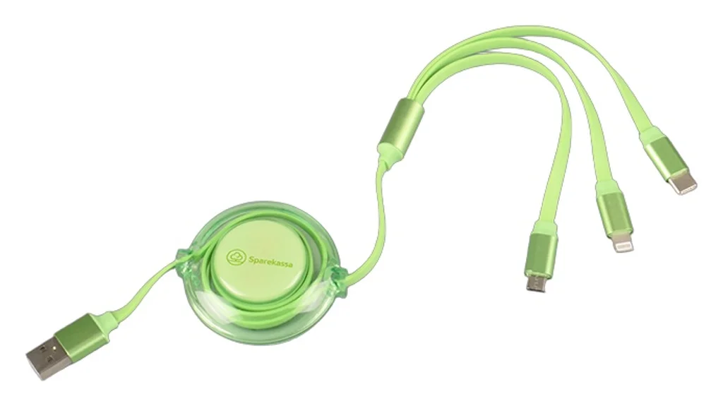Hovedproduktbilde for 25-47-drd-5962 Milan 3-i-1 Uttrekkbar Ladekabel