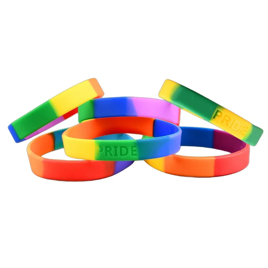 Hovedproduktbilde for 1 Farge Fyllfarge Coral Silikon Regnbue Armbånd