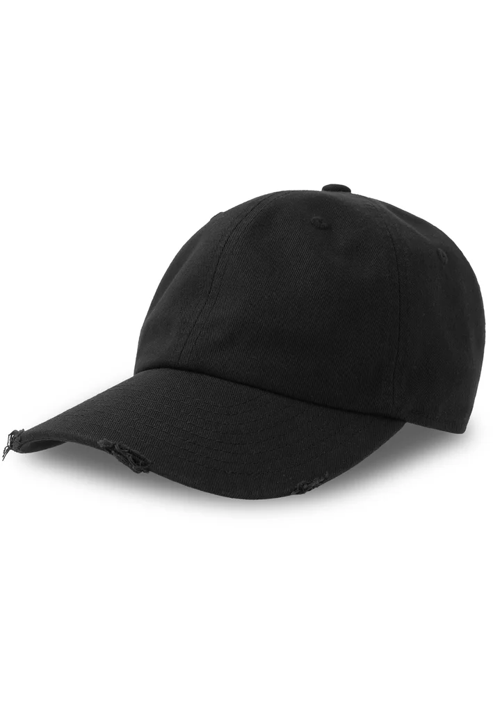 Hovedproduktbilde for Black Atlantis Dad Hat Destroyed-S (XTRA) Økologisk/Resirkulert Bomull  Caps