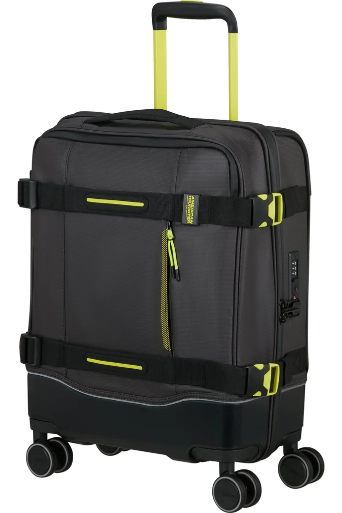 Hovedproduktbilde for Coated Black/Lime American Tourister Urban Track Koffert med 4 hjul 55 cm