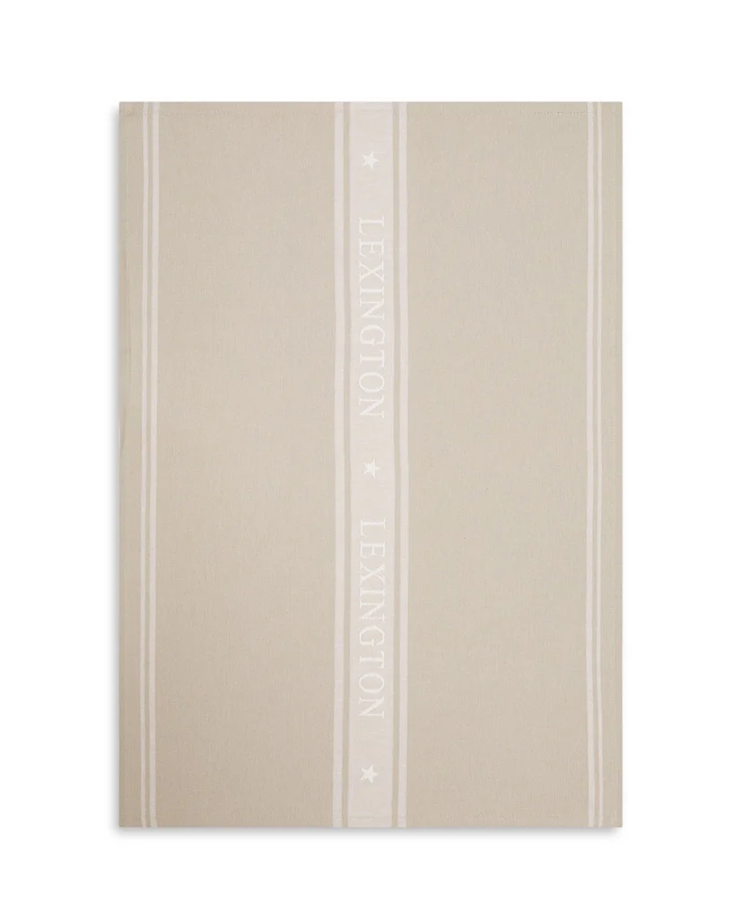 Hovedproduktbilde for Beige/White Lexington Icons Jacquard Bomull Kjøkkenhåndkle