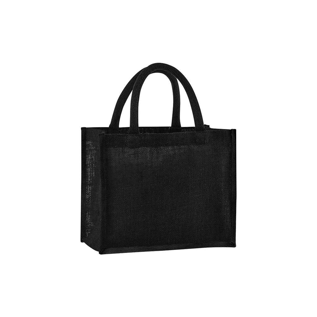 Hovedproduktbilde for Black/Black Westford Mill Natural Starched Midi Tote Jute 14L Handlenett