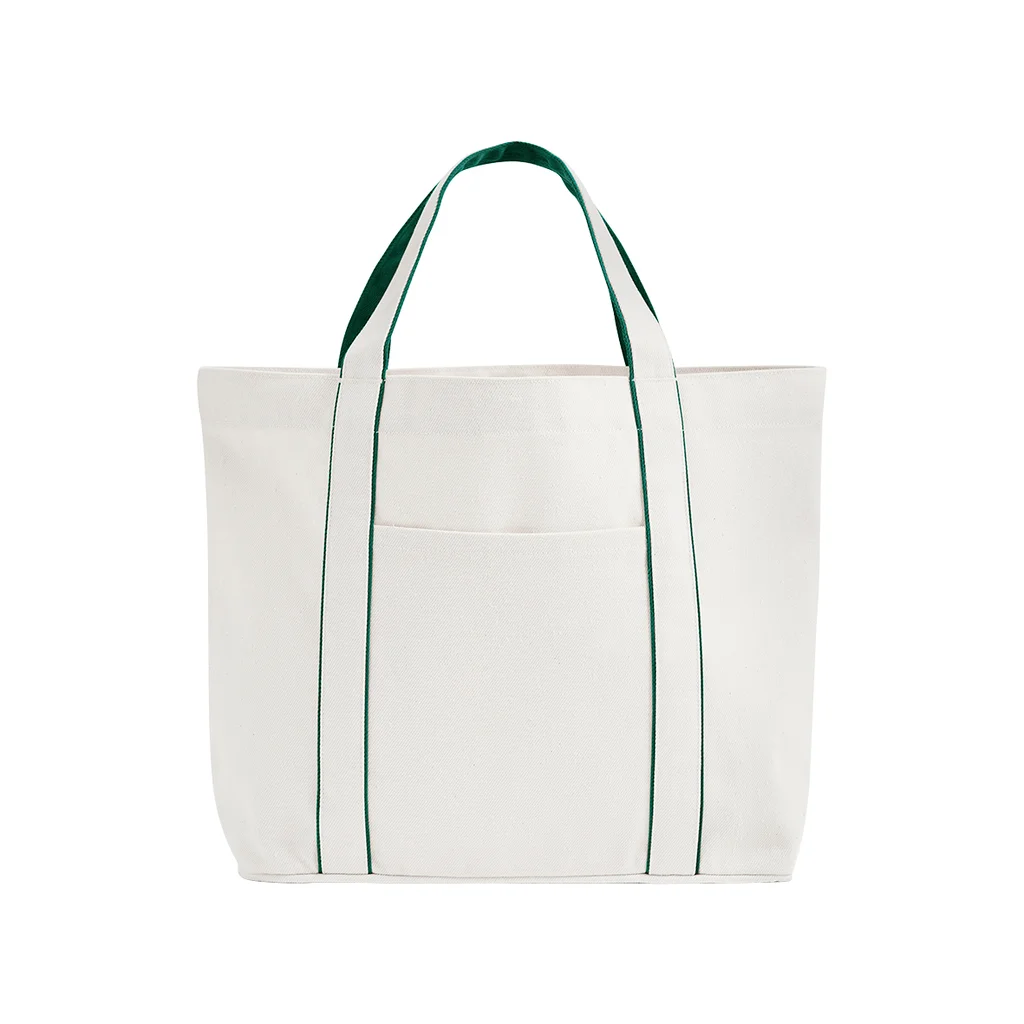 Hovedproduktbilde for Soft White/Bottle Green Westford Mill Courtside 9,5L Resirkulert Bomull og Polyester  Handlenett