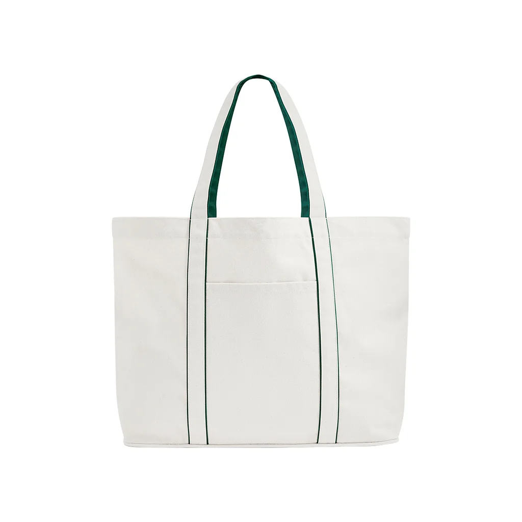 Hovedproduktbilde for Soft White/Bottle Green Westford Mill Courtside  20L Resirkulert Bomull og Polyester Shoppingbag