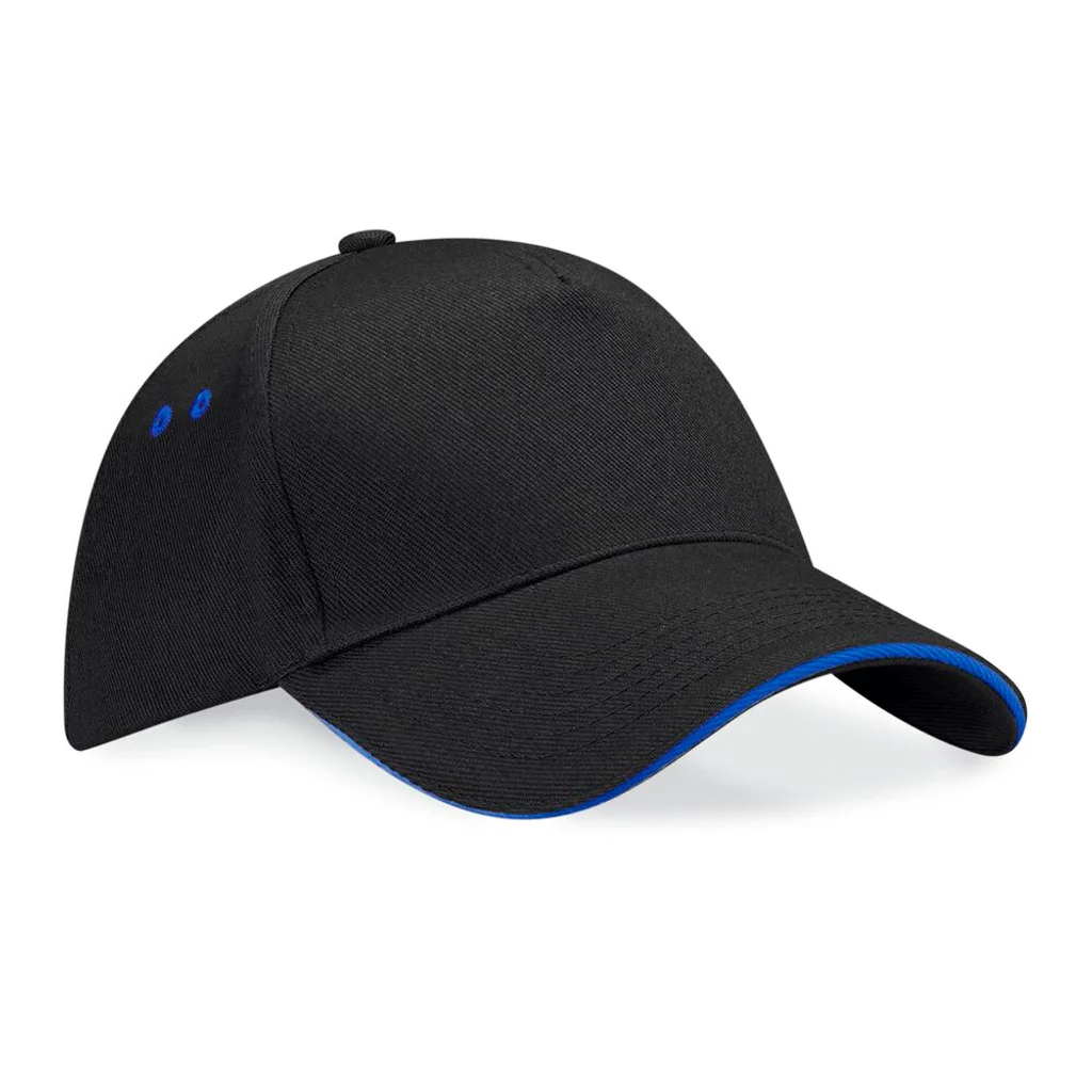 Hovedproduktbilde for Black/Bright Royal Beechfield Bomull Ultimate  Caps