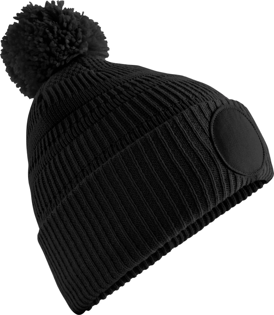 Hovedproduktbilde for Black Beechfield Fan Patch GRS Resirkulert Beanie med Dusk