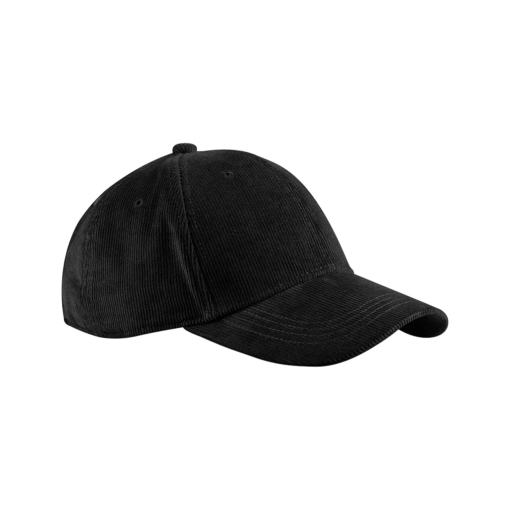 Hovedproduktbilde for Black Beechfield EarthAware® Økologisk Cord Baseball Caps