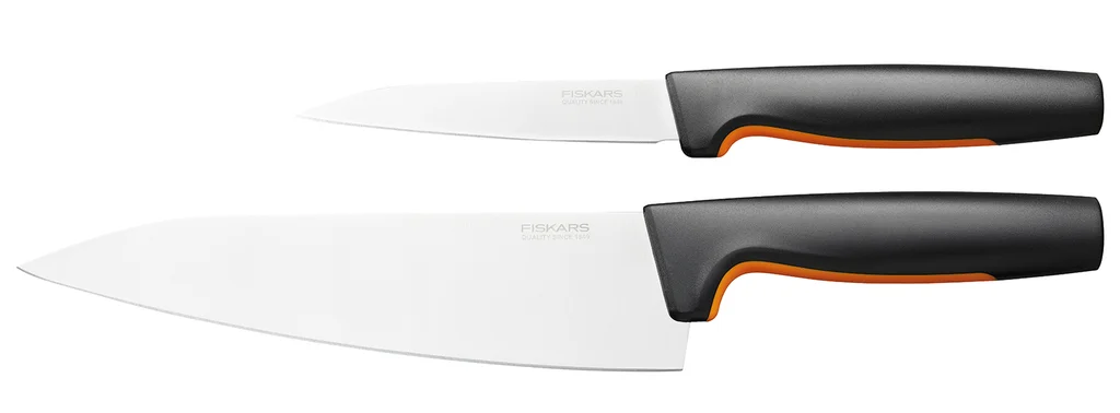 Hovedproduktbilde for Sort Fiskars Functional Form Rustfritt Stål Kokkesett med 2 Kniver
