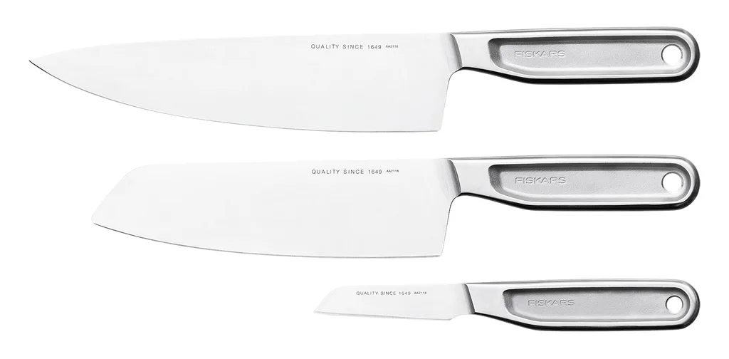 Hovedproduktbilde for Stål Fiskars All Steel Rustfritt Stål Kokkesett med 3 Deler