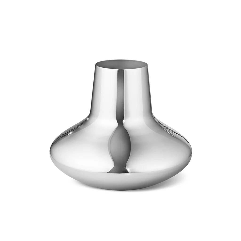 Hovedproduktbilde for Blankpolert Stål Georg Jensen Henning Koppel Medium Vase