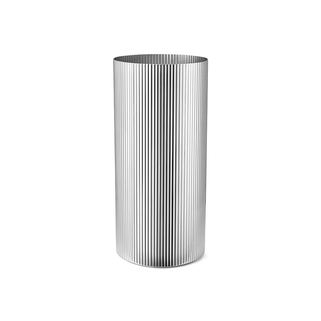 Hovedproduktbilde for Blankpolert Stål Georg Jensen Bernadotte Stor Vase