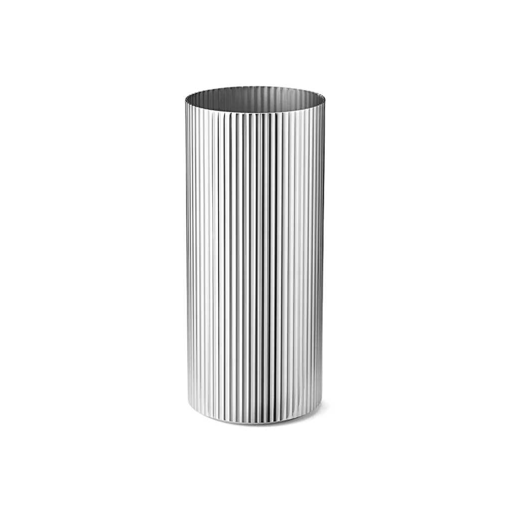 Hovedproduktbilde for Blankpolert Stål Georg Jensen Bernadotte Medium Vase