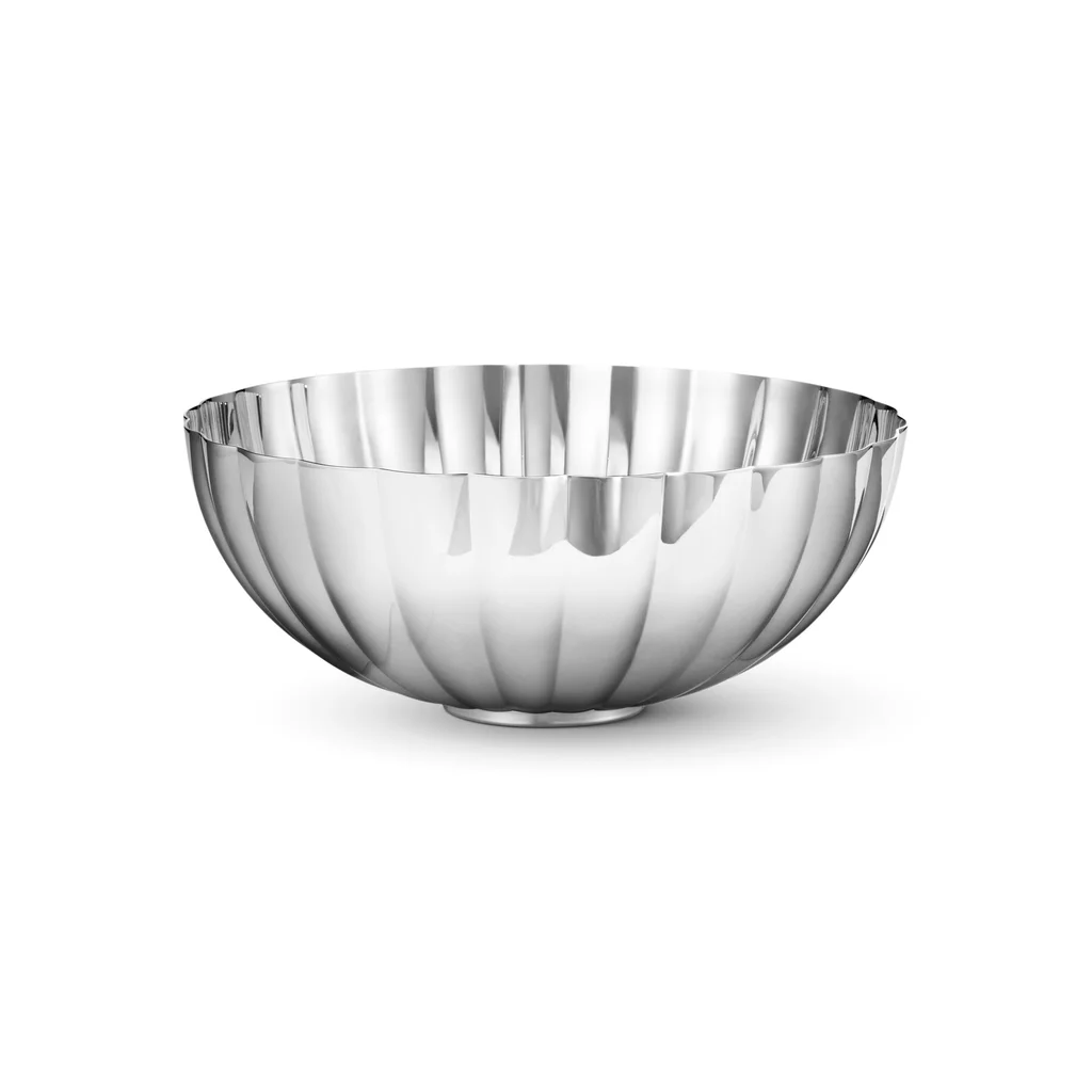 Hovedproduktbilde for Blankpolert Stål Georg Jensen Bernadotte Medium Serveringsskål